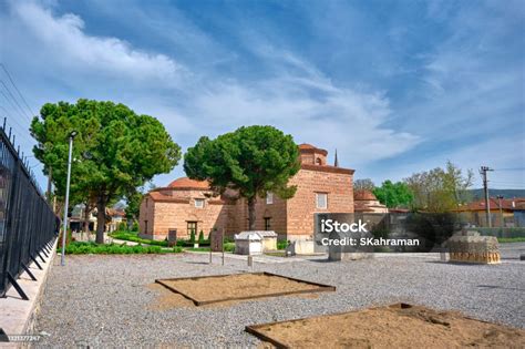 Islamic Art Museum Made Of Red Bricks Wall And Its Exhibition Garden With Gravel Stock Photo ...