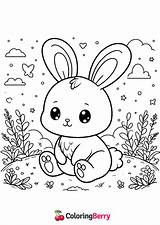 Bunny Rabbit Coloring Page Free PDF Printable sketch template