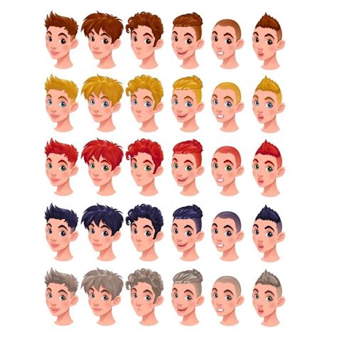 Free Vector | Hairstyles for cartoon characters