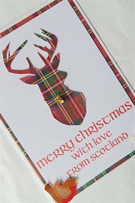 Christmas from Scotland stag card, Scottish cards, Scotland cards, stag cards, tartan cards ...