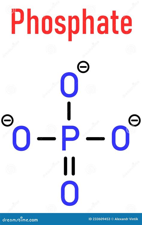 Phosphate Anion, Chemical Structure. Skeletal Formula. Vector ...