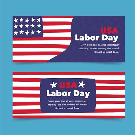 Free Vector | Hand drawn labor day banners pack