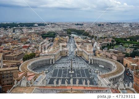 Aerial view St Peter Square (Piazza San Pietro)の写真素材 [47329311] - PIXTA