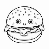 Hamburger Coloring Page PNG Transparent Images Free Download  Vector sketch template