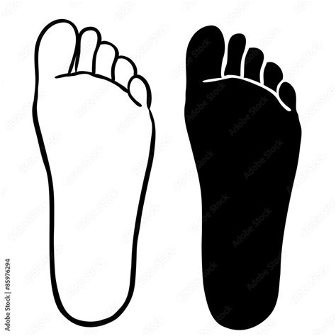 FOOT outline and silhouette illustration vector Stock Vector | Adobe Stock