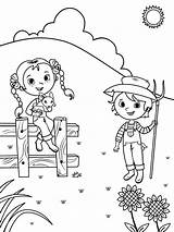 Premium Vector  Illustration Of farmer Kids coloring Page sketch template