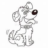 Happy Cartoon Dog Coloring Pages sketch template