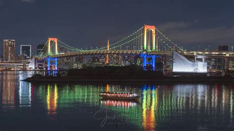 Japan Tokyo Rainbow Bridge at night - YouTube