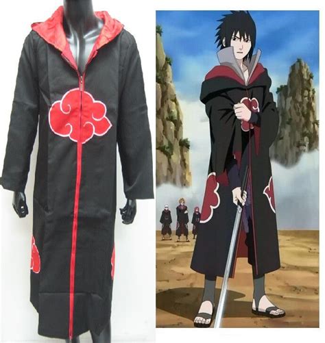 Naruto Akatsuki Mantissas Robe Cloak Coat w/Hood Hat Cosplay Costume S/M/L/XL/2L | eBay