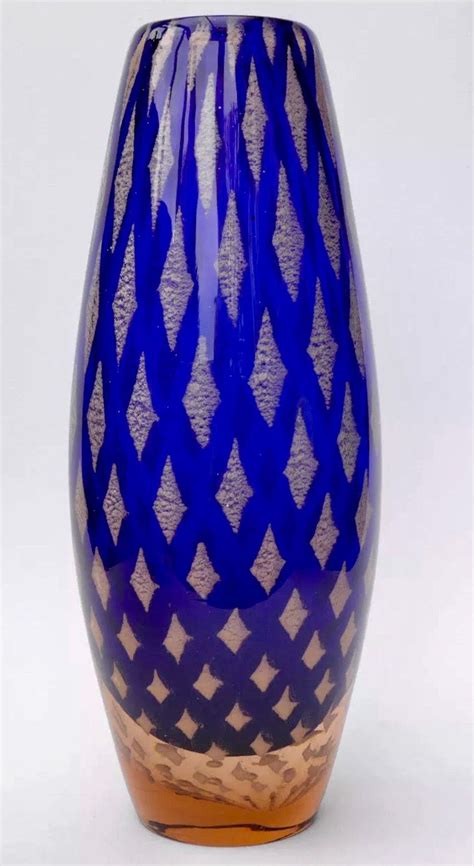 Josef Hospodka 'Mica Diamond' Vase, Chribska, 1960 | Bohemian glass, Studio glass, Vase