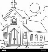 Christian Church Coloring Page For Kids Stock Vector Image & Art  Alamy sketch template