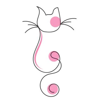 Cat Logo Vector, Cat Line Art, Cute Cat, Cat PNG and Vector with ...