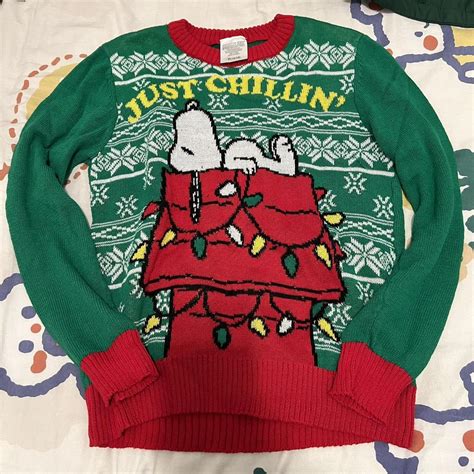 peanuts christmas sweater ☆ marked a M in kid’s... - Depop