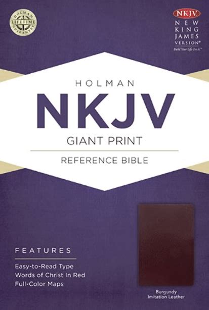 Holman NKJV Giant Print Bible, Burgundy Imitation Leather - St. Mary Bookstore