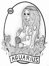 Aquarius Zodiac Sign Coloring Pages sketch template