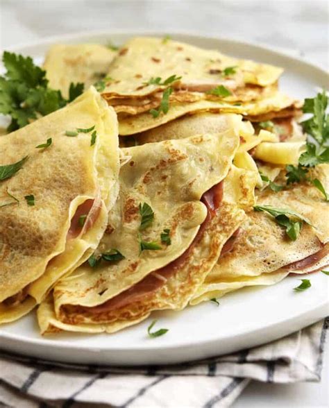 Easy Savory Crepes (Make ahead option!) - Pinch and Swirl