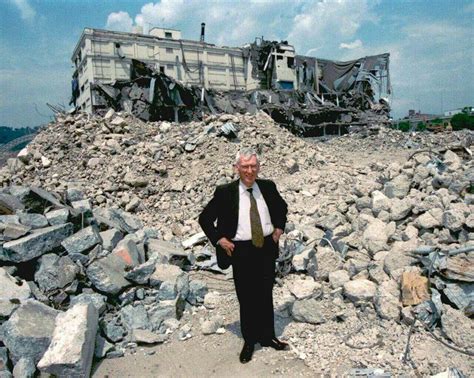 Dan Rooney stands in the rubble of Three Rivers Stadium after it is ...