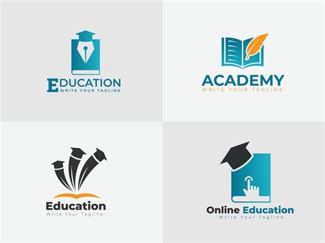 Education logo design set. iconic logo design for educational purpose ...