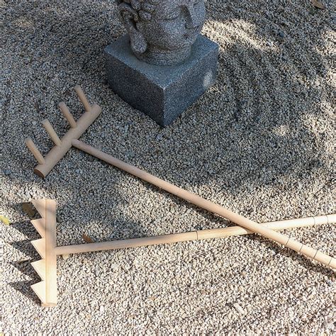 2PCS Full-size Outdoor Zen Garden Rake Japanese Sand Garden Rake Tool 48 Long Solid Oak Zen Rake ...