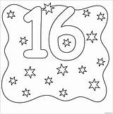 The Number 16 Colouring Pages Sketch Coloring Page sketch template