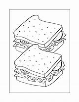 Sandwich Coloring Pages – Printable FREE sketch template