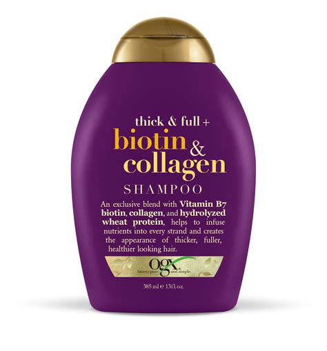 OGX Thick & Full + Biotin & Collagen Volumizing Shampoo for Thin Hair, Thickening Shampoo with ...