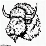 Picture Of Bison Head Coloring Page  For Kids – Smart sketch template
