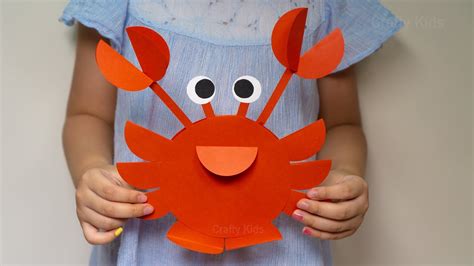 How to make a Paper Circle Crab | DIY Craft Ideas for Kids | Crab Craft ...