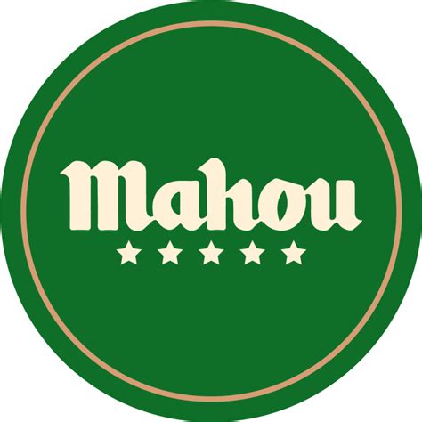 Mahou logo on a set table beer coasters - TenStickers