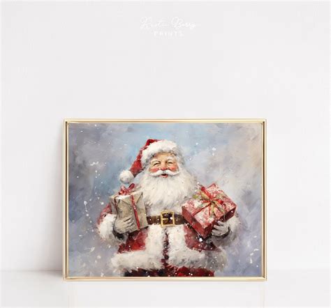 Santa Claus Art Print Vintage Santa Winter Wall Art - Etsy