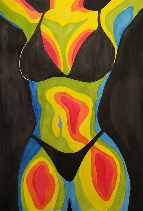 female body thermal imager | Body art painting, Canvas art painting ...