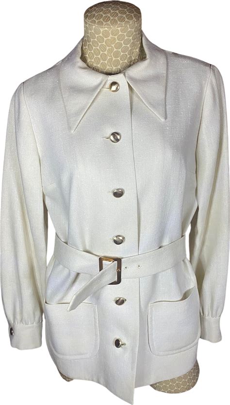 Cream Ivory Linen Jacket Pant Suit by Marshall Field and Co. in 2022 ...