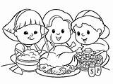 Thanksgiving Feast Coloring Page sketch template