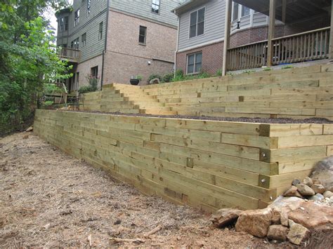 How To Build A Retaining Wall With Wood Timbers - Design Talk