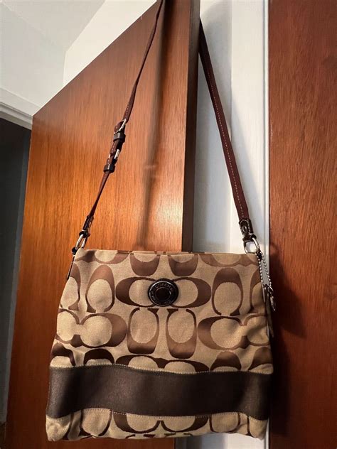 COACH Signature Canvas Messenger Bag Brown (K1261-F19… - Gem