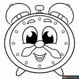 Cartoon Clock Coloring Page  Easy Drawing Guides sketch template
