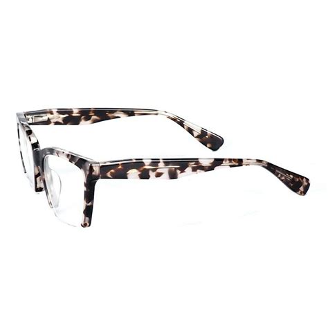 2020 Women Semi halfrim Eyeglasses Frames for women Cateye Fashion Leopard Print - Sunglasses