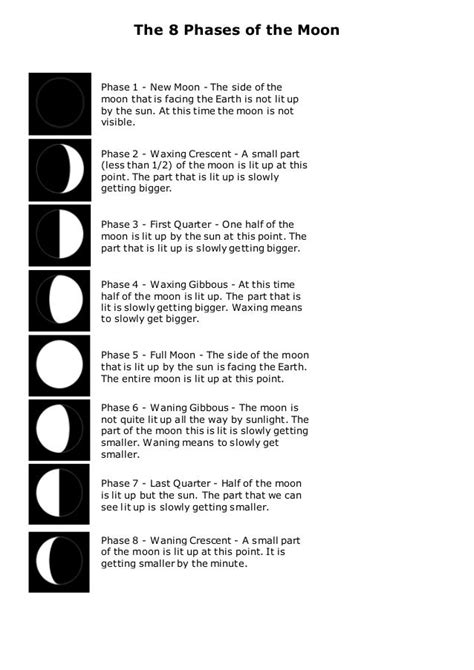 THE 8 PHASES OF THE MOON