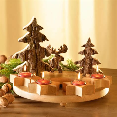 Adventskranz mit Teelicht | Weihnachtsdeko holz, Krippe weihnachten ...