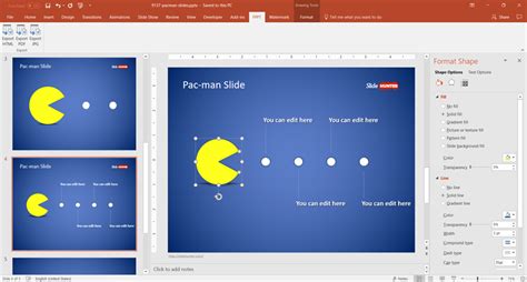 Free Pac-man Slide Template for PowerPoint - Free PowerPoint Templates - SlideHunter.com