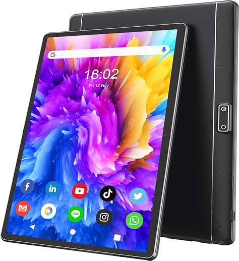 10 Inch Android 9 Tablet miaraka amin'ny Dual Sim, Quad Core, 32GB ROM, 3G Call Call, GPS, Black ...
