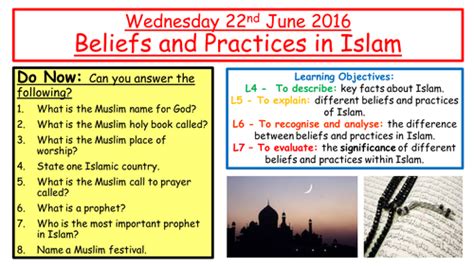 KS3 Islam Lesson - Beliefs and Practices | Teaching Resources