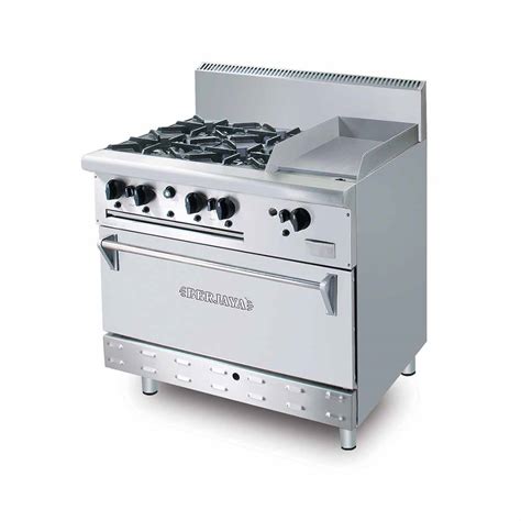 Berjaya Stainless Steel Combination Open Burner Griddle With Oven ...