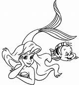 Ariel And Flounder Coloring Page Pages sketch template