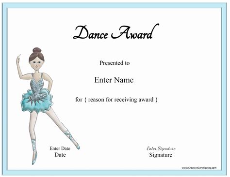 Free Dance Certificate Template - Customizable and Printable