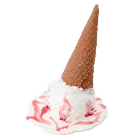 Fake Ice Cream - Cone - Strawberry- Melted