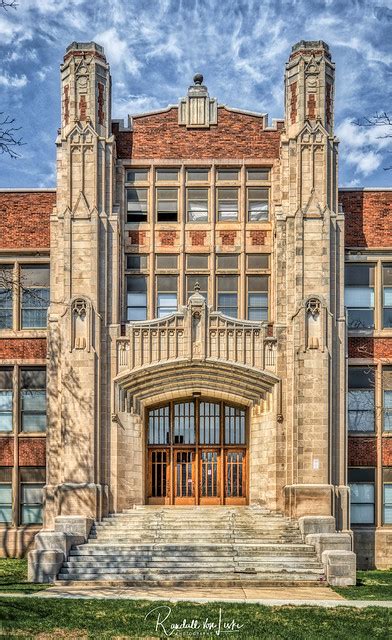 Main Entrance, Old Bloomington High School, Bloomington, Illinois - a ...