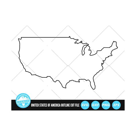 US Map Outline SVG Files | USA Silhouette Outline | United S - Inspire Uplift