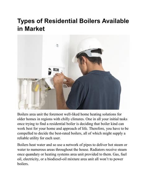 Types of Residential Boilers Available in Market by Itsjames 226 - Issuu