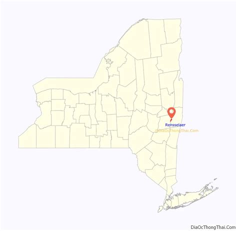 Map of Rensselaer city, New York